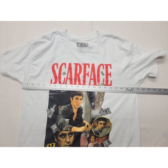 Scarface T-Shirt White Men’s Large Universal Studios Tony Montana Say Hello To - Picture 6 of 7